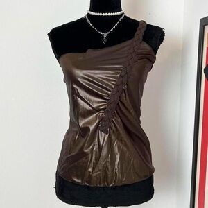 Italian vintage Iceberg brown one shoulder top